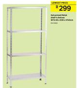 Galvanized Metal Shelf 4 Shelves-W75.50 x D30 x H145cm