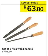 Set Of 3 Files Wood Handle