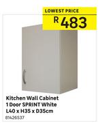 Kitchen Wall Cabinet 1 Door Sprint White-L40 x H35 x D35cm