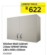 Kitchen Wall Cabinet 2 Door Sprint White-L80 x H58 x D35cm