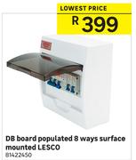 DB Board Populated 8 Ways Surface Mounted Lesco