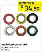 Insulation Tape Set Of 6 10m-0.15 x 15mm