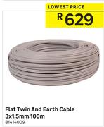 Flat Twin & Earth Cable 100m-3 x 1.5mm