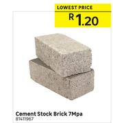 Cement Stock Brick 7 MPA