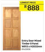 Entry Door Mixed Timber 8 Panel-W813 x H2032mm