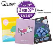 Quret Masks 1 Piece Assorted-For 3