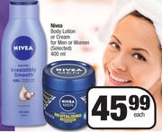 Nivea Body Lotion Or Cream For Men Or Women (Selected)-400ml Each