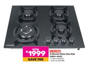 Goldair 4 Burner Glass Gas Hob GBGH-4002