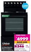 Univa 4 Plate Electric Stove U116B-1