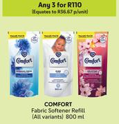 Comfort Fabric Softener Refill (All Variants)-For 3 x 800ml