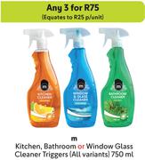 M Kitchen, Bathroom Or Window Glass Cleaner Triggers (All Variants)-For 3 x 750ml