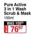 Garnier Pure Active 3 In 1 Wash Scrub & Mask-150ml