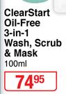 IQ Clear Start Oil Free 3 In 1 Wash, Scrub & Mask-100ml