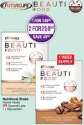 Futurelife Beauti Food Nutritional Shake French Vanilla Or Caramel Latte Sachets-7x55g 