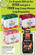 Chateau Del Rei Sparkling Sweet Red, Perle Or Rose Wine-2 x 6 x 250ml