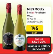 Miss Molly Brut Or Petit Rose MCC-750ml Each
