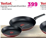 Tefal Essential Red With Pack 20 & 26cm-Per Set