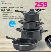 Mainstays 7 Piece Carbon Steel Non Stick Pot Set-Per Set