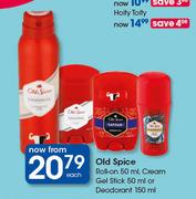 Old Spice Roll On-50ml,Cream Gel Stick-50ml Or Deodorant-150ml Each