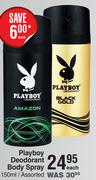 Playboy Deodorant Body Spray Assorted-150ml Each