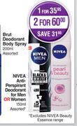 Nivea Anti Perspirant Deodorant For Men Or Women Assorted-For 2 x 150ml