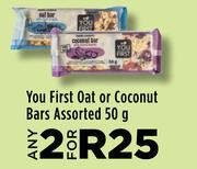 You First Oat Or Coconut Bars Assorted-For 2 x 50g