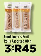 Food Lover's Fruit Rolls Assorted-For 3 x 80g