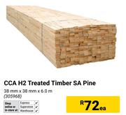 CCA H2 Treated Timber SA Pine 38mm x 38mm x 6.0m-Each