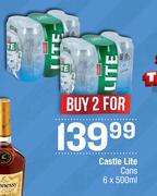 Castle Lite Cans-For 2 x 6 x 500ml