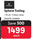 Tosca Sphere Trolley 75cm Blue-Each