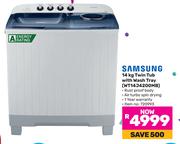 Samsung 14Kg Twin Tub With Wash Tray WT14J4200MB