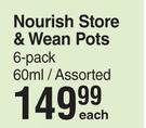 Vital Baby Nourish Store & Wean Pots 6 Pack Assorted-60ml Each