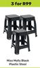 Miss Molly Black Plastic Stool-For 3