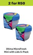 Otima Microfresh Mini With Lids 5 Pack-For 2