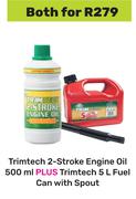 Trimtech 2-Stroke Engine Oil 500ml Plus Trimtech 5Ltr Fuel Can With Spout-For Both