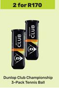 Dunlop Club Championship 3-Pack Tennis Ball-For 2