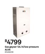 Alva 12Ltr Gas Geyser (Hi/ Low Pressure