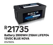 Blue Nova Battery 2800WH 218AH LifePO4 13VDC