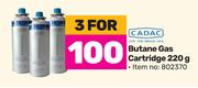 Cadac Butane Gas Cartridge-For 3 x 220g