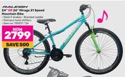 Raleigh 24" Or 26" Mirage 21 Speed Mountain Bike