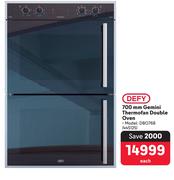 Defy 700mm Gemini Thermofan Double Oven DBO768