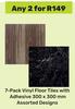 7-Pack Vinyl Floor Tiles With Adhesive 300 x 300mm (Assorted Designs)-For Any 2