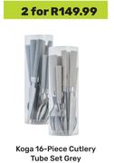 Koga 16-Piece Cutlery Tube Set (Grey)-For 2