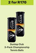 Dunlop Club 3-Pack Championship Tennis Balls-For 2