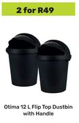 Otima 12Ltr Flip Top Dustbin With Handle-For 2 