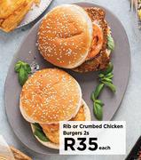 Rib Or Crumbed Chicken Burgers-2s Each