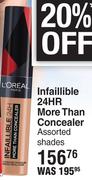 L'Oreal Infaillible 24HR More Than Concealer Assorted Shades