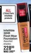 L'Oreal Infaillible 32HR Fresh Wear Foundation Assorted Shades