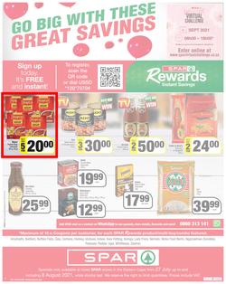 SPAR EASTERN CAPE : Go Big (27 July - 8 August 2021) Valid In | Amahlathi, Bedford, Buffalo Flats, Cala, Centane, Hankey, Idutywa, Indwe, Kwa-Fetting, Komga, Lady Frere, Nemato, Ugie, Peddie, page 8