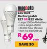 Magneto Rechargeable LED Bulb (E27 Or B22 White)-Each